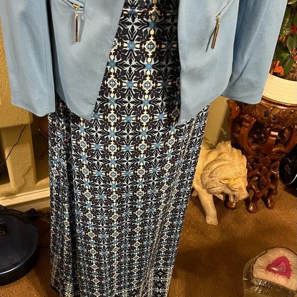 Max Studio Knit Maxi Skirt Womens Size Small Multicolor Geometric Print Casual - Picture 4 of 8